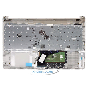 HP 255 G7 Compatible Silver Palmrest Touchpad Cover UK Keyboard