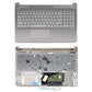 HP 15-DB0000NA Compatible Silver Palmrest Touchpad Cover UK Keyboard