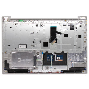 Compatible With Lenovo 5CB0N86306 UK Silver Palmrest Touchpad Keyboard