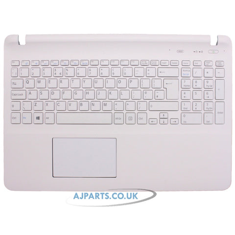 For Sony Vaio SVF153B1YM Palmrest Top Case UK Compatible Keyboard With Touchpad White