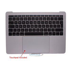 Macbook Pro 13" A1708 Year 2016-2017 Space Grey UK Layout Replacement Laptop Palmrest with Keyboard & Touchpad