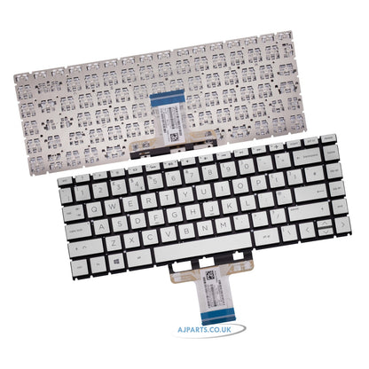 HP 14S-DQ2299NW UK Layout Backlit Replacement Laptop Keyboard Silver