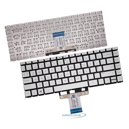 HP 14S-DQ1508SA UK Layout Backlit Replacement Laptop Keyboard Silver