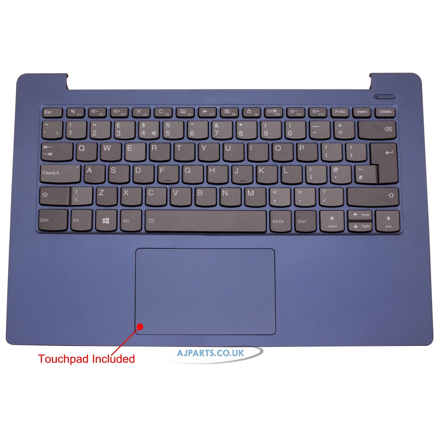For Lenovo 5CB0R07645 Compatible Laptop Palmrest Cover With UK Non-Backlit Keyboard