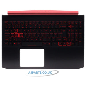 Compatible With Acer Aspire Nitro AN515-54 Palmrest Cover Keyboard UK Backlit 6B.Q5BN2.011 Black