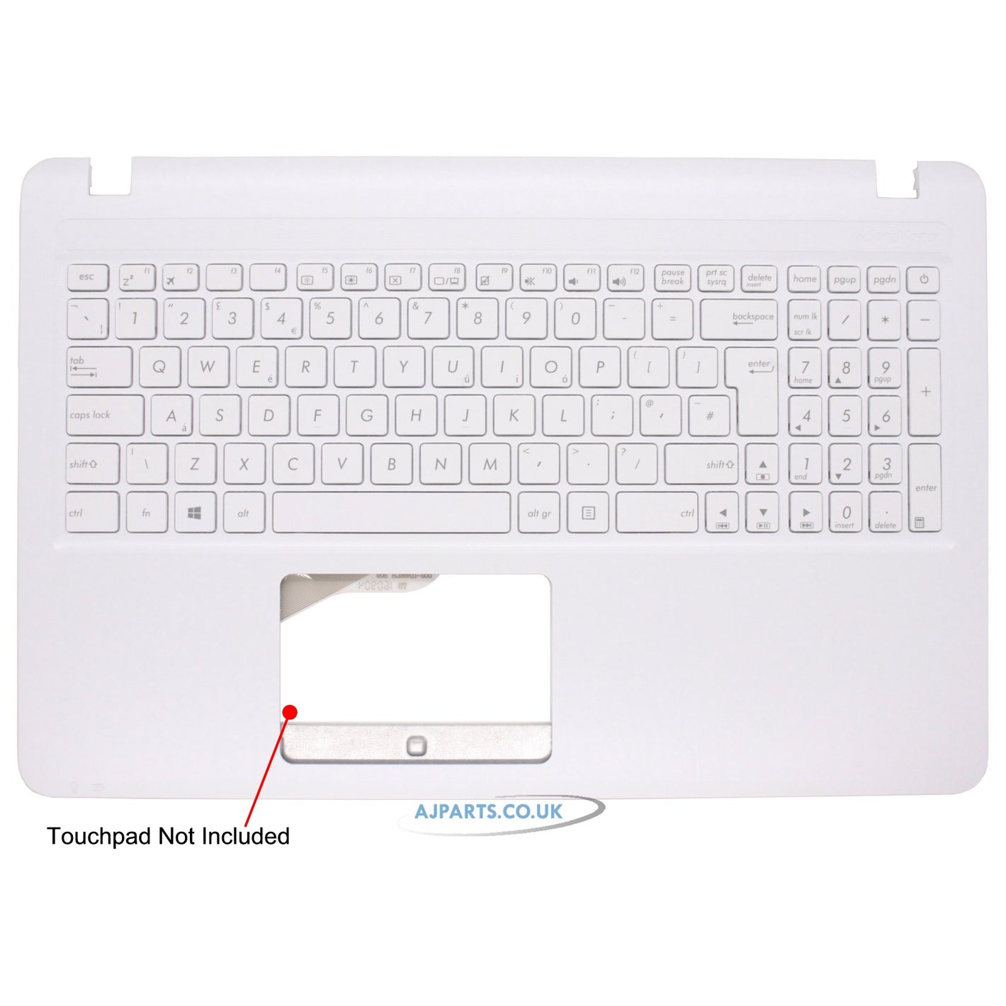 New Replacement For Asus X540L Laptop Palmrest Cover With Keyboard UK White-90NB0B32-R31UK0