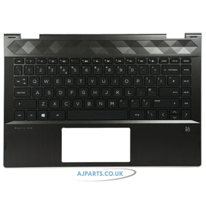 HP Pavilion  X360 14-CD2053CL Laptop Black Palmrest UK Replacement Keyboard