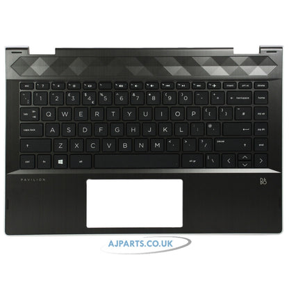 HP Pavilion  X360 14-CD2053CL Laptop Black Palmrest UK Replacement Keyboard