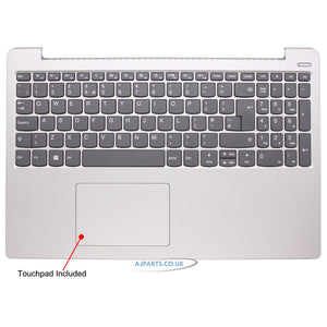 Lenovo 5CB0R07283 UK Layout Replacement Laptop Palmrest with Keyboard & Touchpad Silver