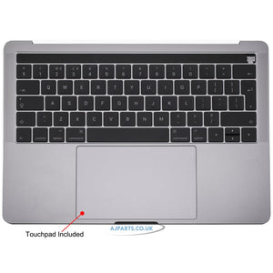 Compatible With MacBook Pro 13" MPXV2LL/A Year 2016-2017 Grey Palmrest Cover UK Laptop Keyboard