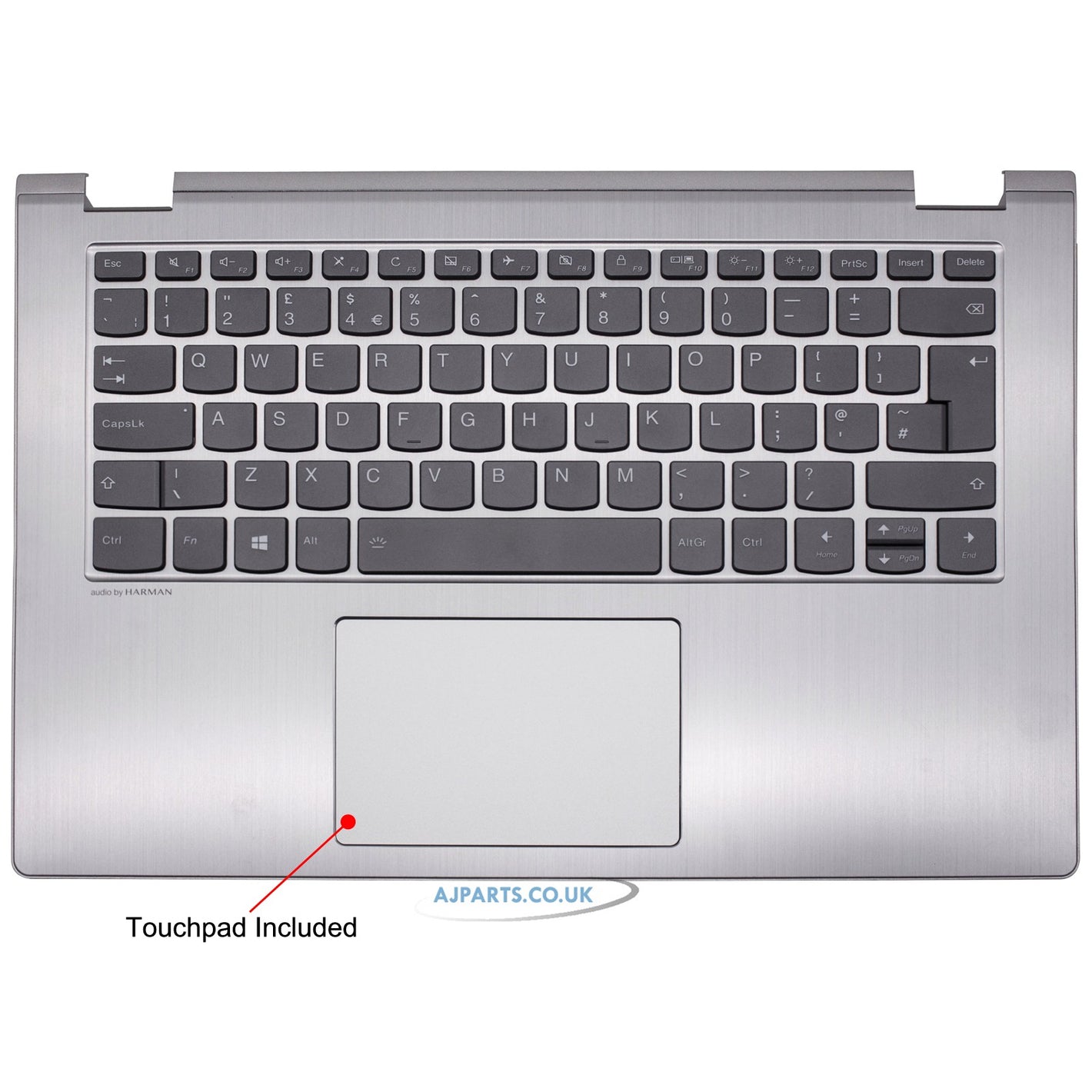 New Replacement For Lenovo Yoga 530-14IKB Palmrest Silver With Backlight UK keyboard