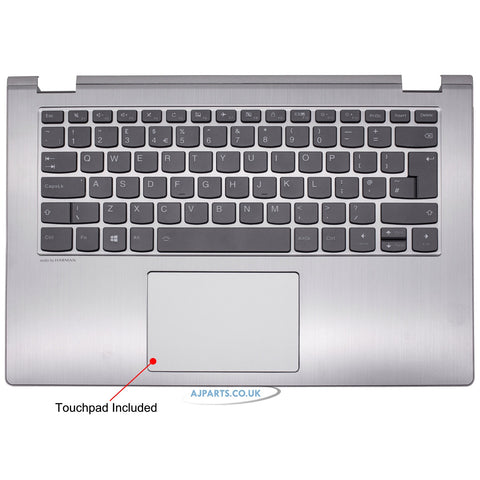 New Replacement For Lenovo Yoga 530-14IKB Palmrest Silver With Backlight UK Laptop keyboard