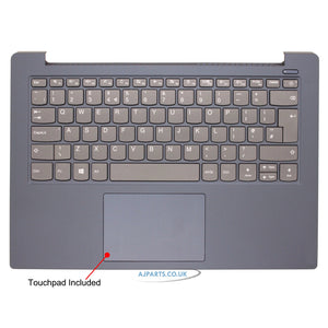 Replacement For Lenovo Ideapad S340-14IWL S340-14API S340-14IIL Blue Palmrest Touchpad Cover With Laptop Keyboard