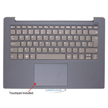 Replacement For Lenovo Ideapad S340-14IWL S340-14API S340-14IIL Blue Palmrest Touchpad Cover With Laptop Keyboard