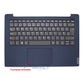 Replacement For Lenovo Ideapad S340-14IWL S340-14API S340-14IIL Blue Palmrest Touchpad Cover With Laptop Keyboard