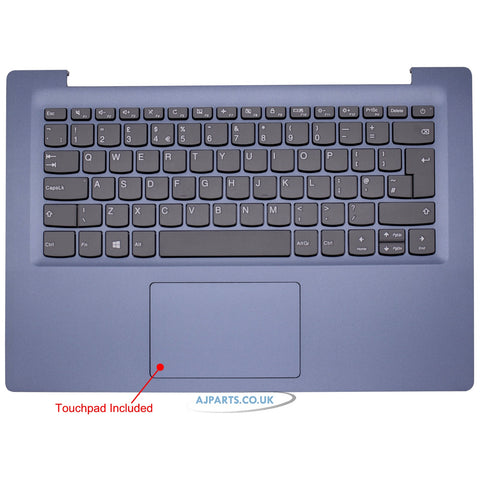 Lenovo 5CB0R61241 Palmrest UK Layout Touchpad Blue Compatible Laptop Keyboard