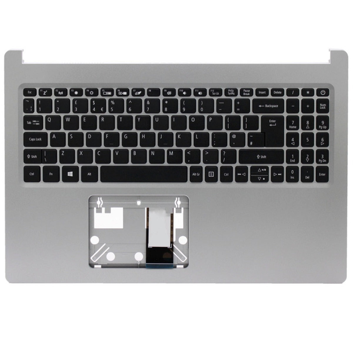 Acer 6B.HSNN7.031 UK Layout Non-Backlit Palmrest Black Replacement Laptop Keyboard