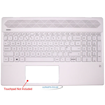 Replacement For HP Pavilion 15-CS 15-CW Silver Palmrest Cover UK Keyboard