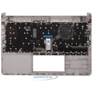 For HP 14S-FQ0014NA Compatible Laptop Palmrest UK Keyboard Silver Without Fingerprint