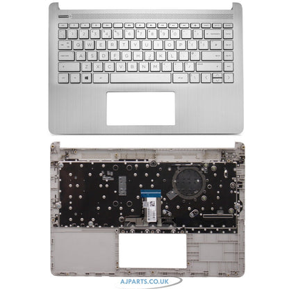 Compatible With HP 14S-DQ 14S-FQ Series Laptop Palmrest UK Keyboard Silver Without Fingerprint