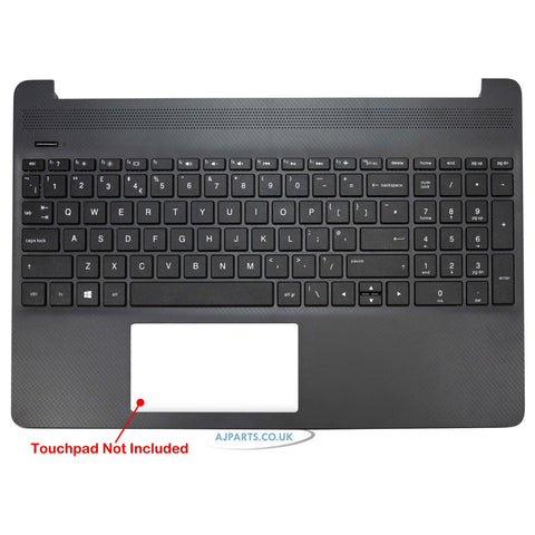 HP 15S-FQ1013NA Compatible Laptop Palmrest With UK Laptop Keyboard Black Without Fingerprint