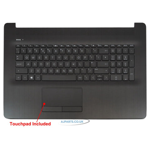 For HP L25444-031 UK Compatible Palmrest Touchpad Cover Laptop Keyboard Black