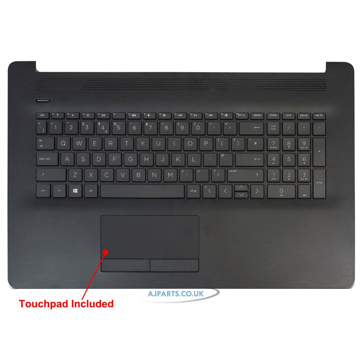 Compatible With HP 17-BY 17-CA Palmrest Touchpad Cover Keyboard UK Black