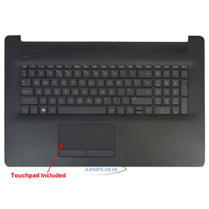 Compatible With HP 17-BY 17-CA Palmrest Touchpad Cover Keyboard UK Black