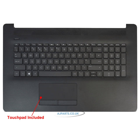 For HP L93687-031 UK Compatible Palmrest Touchpad Cover Laptop Keyboard Black