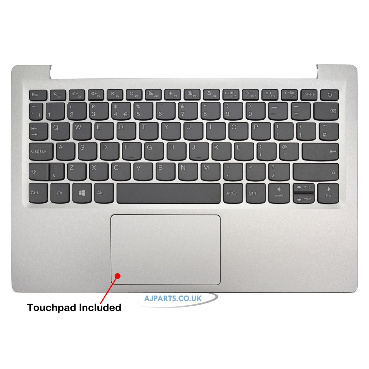 New Replacement For Lenovo IdeaPad S130-11IGM Palmrest Touchpad Keyboard Cover UK Silver 5CB0R61527