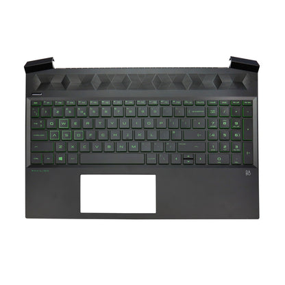 For HP Gaming 15-EC Palmrest Cover UK Black Backlit Laptop Replacement Keyboard