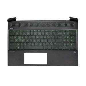 HP Pavilion 15-EC0005NQ Compatible Laptop Palmrest Cover Keyboard UK Backlit Black