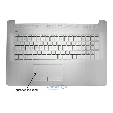 Compatible with HP M01205-031 Laptop UK English Silver Palmrest Keyboard With TouchPad