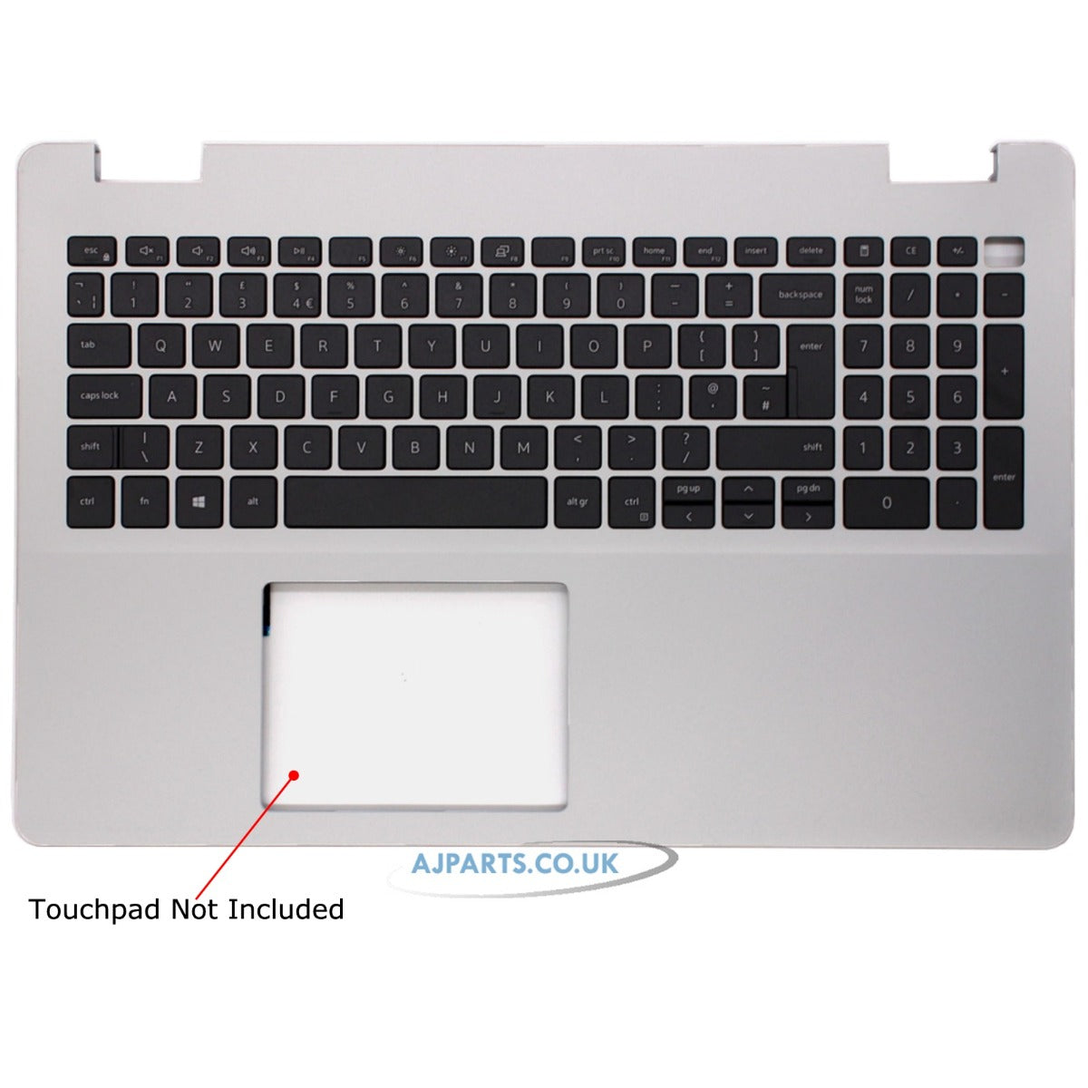 For Dell Inspiron 5594 Compatible Palmrest UK Layout Keyboard With £ K
