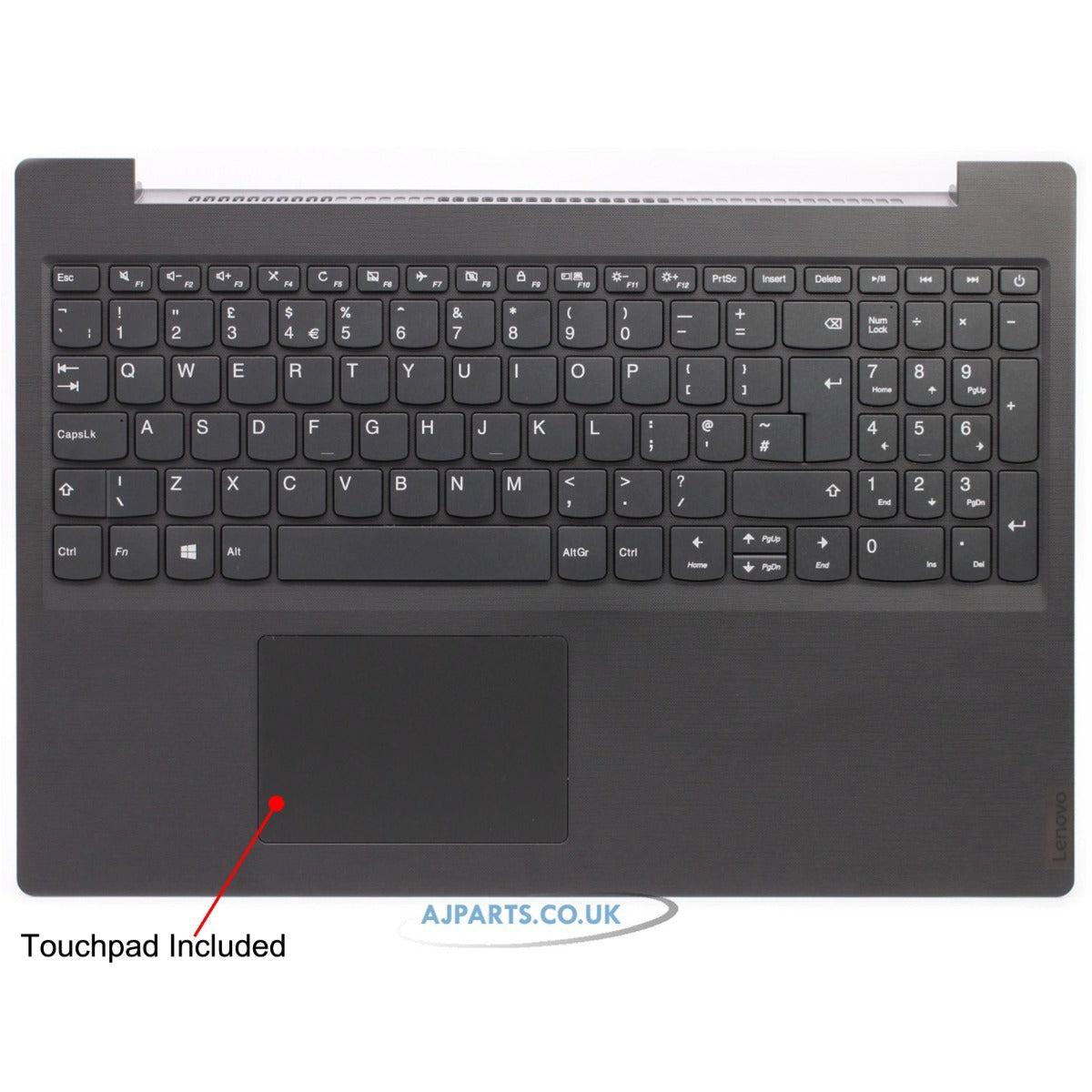 Replacement For Lenovo V155-15API Palmrest Touchpad Cover Keyboard UK Grey 5CB0U42653 Compatible With Lenovo V155-15API