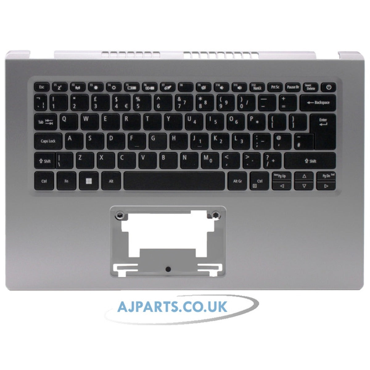 For Acer Aspire 5 A514-54-31W4 Compatible Palmrest Cover Keyboard UK Layout Silver