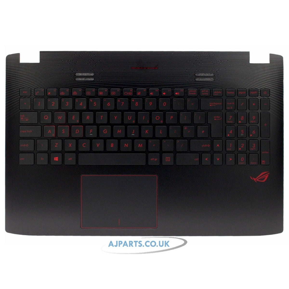 For Asus Rog GL552VX Compatible Palmrest Case UK English Backlit Keyboard Black