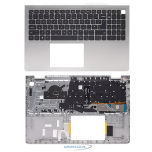 Compatible With Dell Inspiron 15 3525 15.6" Palmrest UK Layout Backlit Keyboard Silver