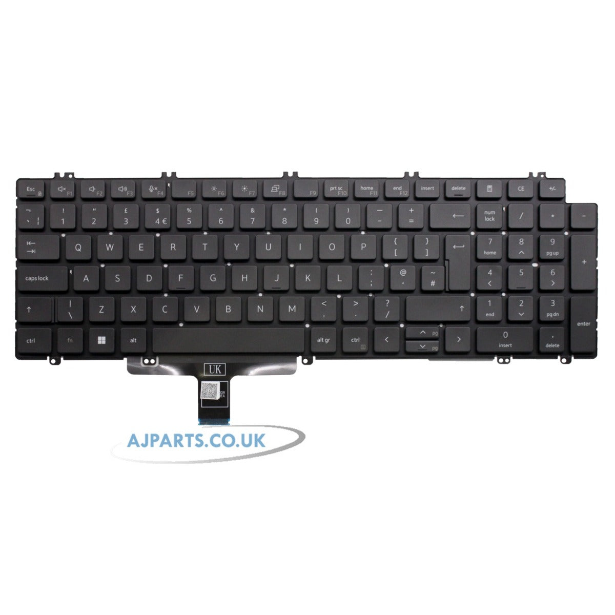 Dell Precision 3560 UK English Layout Non-Backlit Replacement Laptop Keyboard