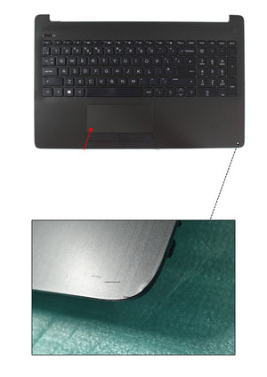 HP 250 255 G7 15-DA 15-DB Series UK Layout Non-Backlit Laptop Replacement Palmrest Keyboard with Touchpad