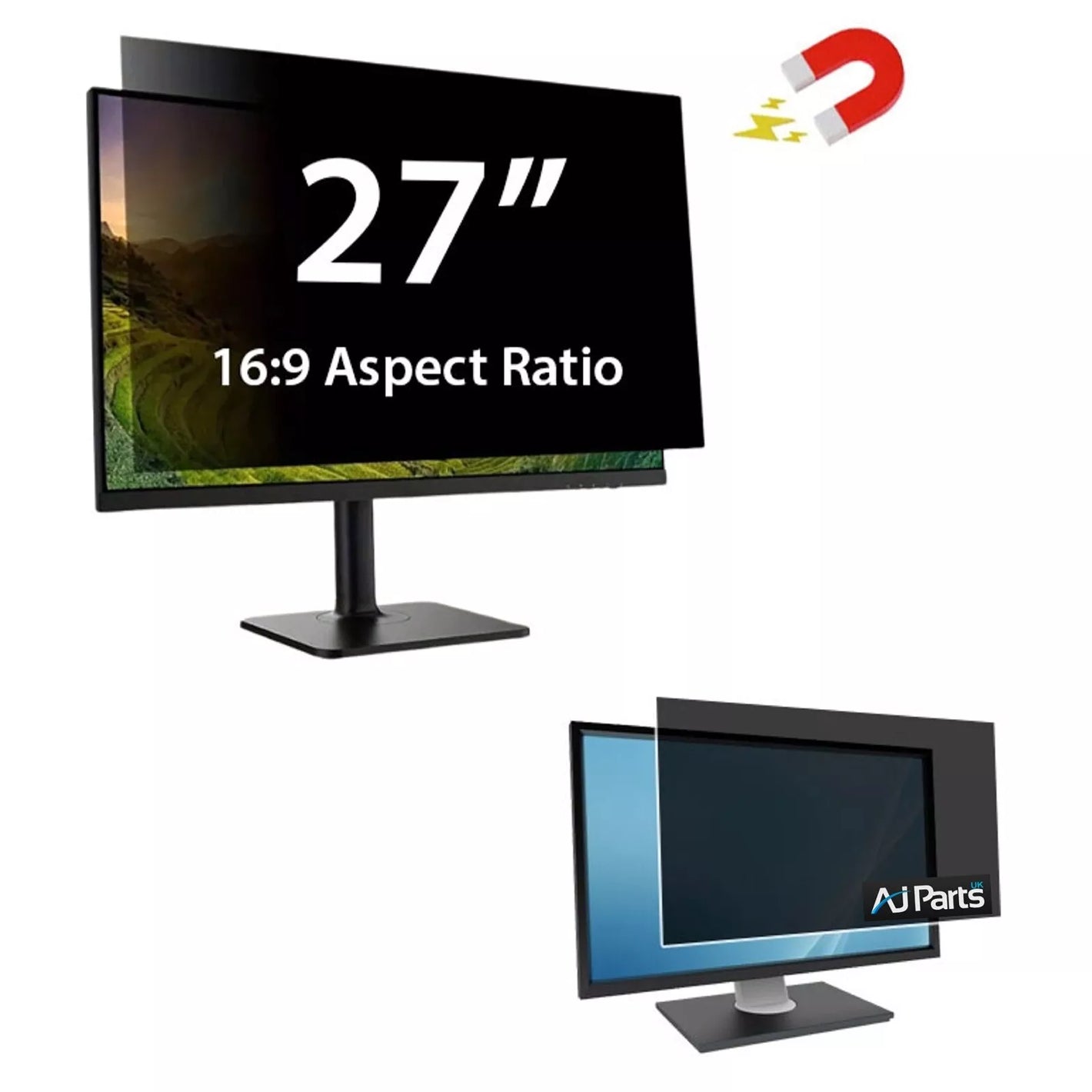 27" For HP, Lenovo, Acer, Asus, Dell, MSI, LG Magnetic AJP Replacement Privacy Screen Protector