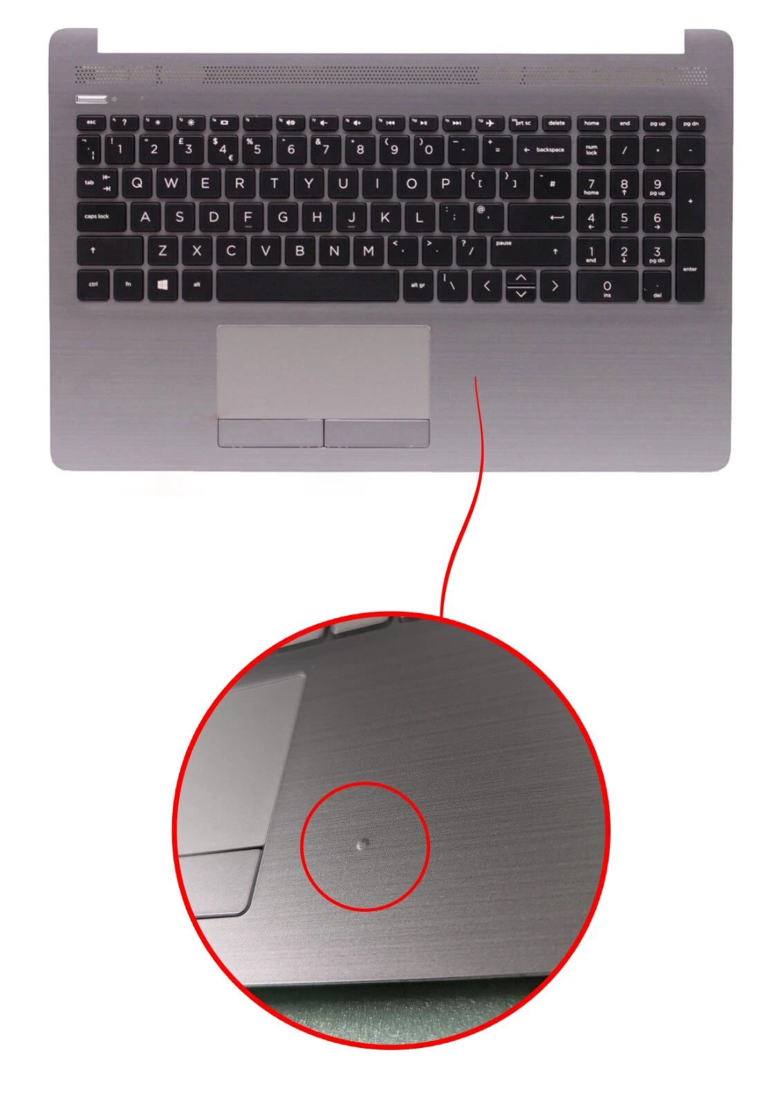 For HP 15-DB0521SA Palmrest Top Case UK Layout Replacement Keyboard W/TouchPad