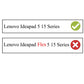 Replacement Lenovo 5CB0X56073 Rear Housing Back LCD Lid Cover 5CB0X56071 Grey