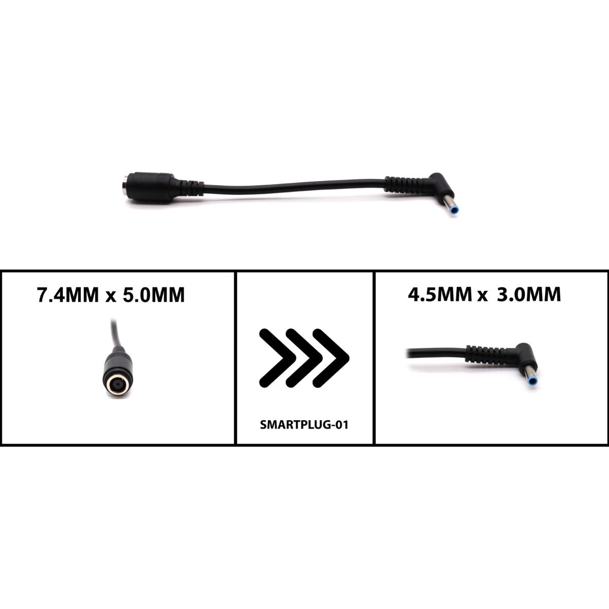 7.4mm x 5.0mm Female to 4.5mm x 3.0mm Male DC Power Adapter Smart Plug Converter Cable