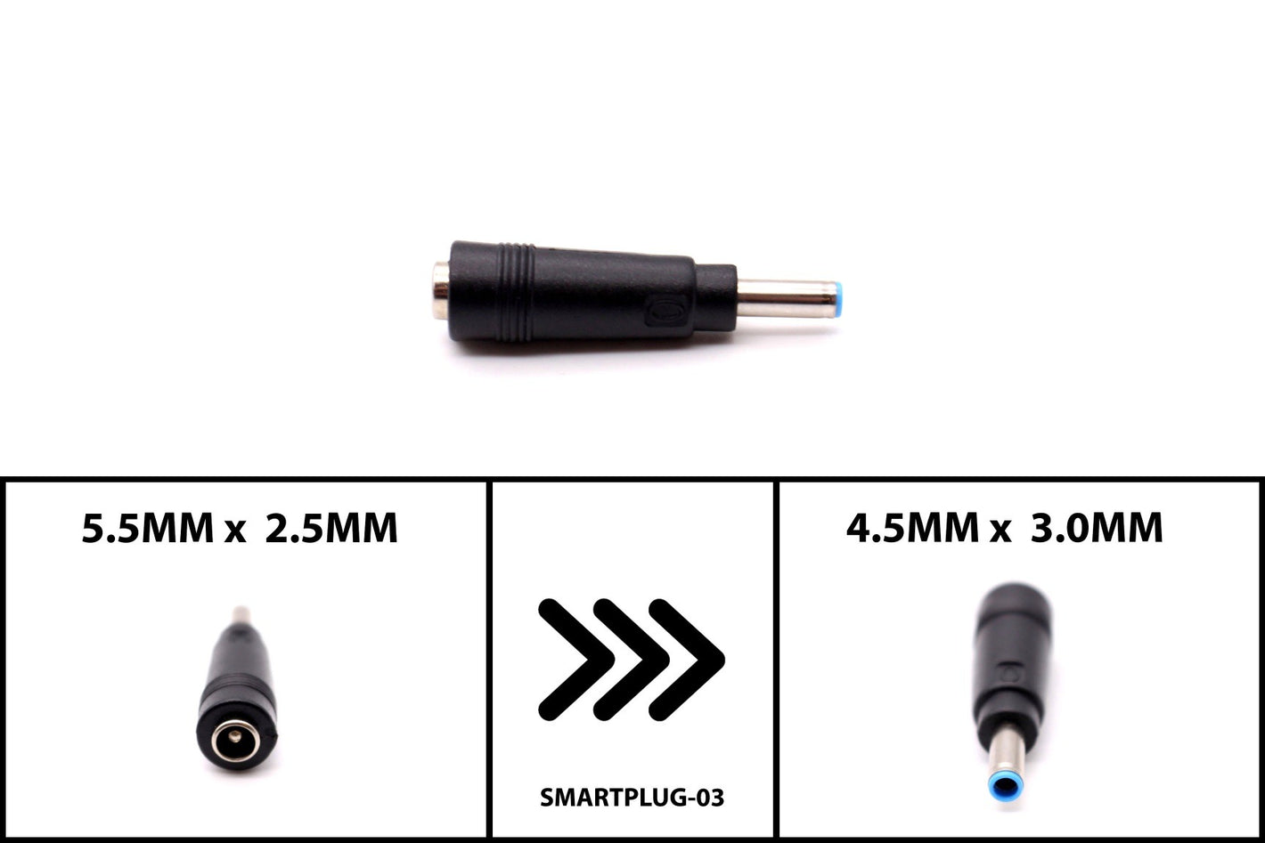 5.5mm x 2.5mm to 4.5mm x 3.0mm DC Power Plug Jack Adapter Smart Plug Connector