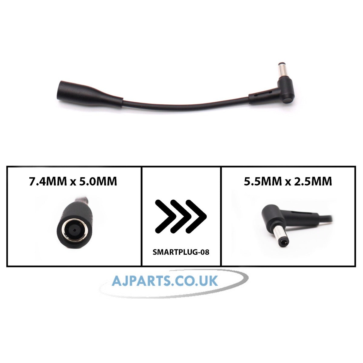 Extension Connector for Adapter 7.4MM x 5.0MM To 5.5MM x 2.5MM