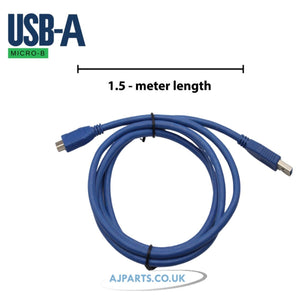 5 Gbps 1.5 Meter Micro B to USB A Hard Drive Cables, USB A to Micro B, External Hard Drive Replacement Cable Blue