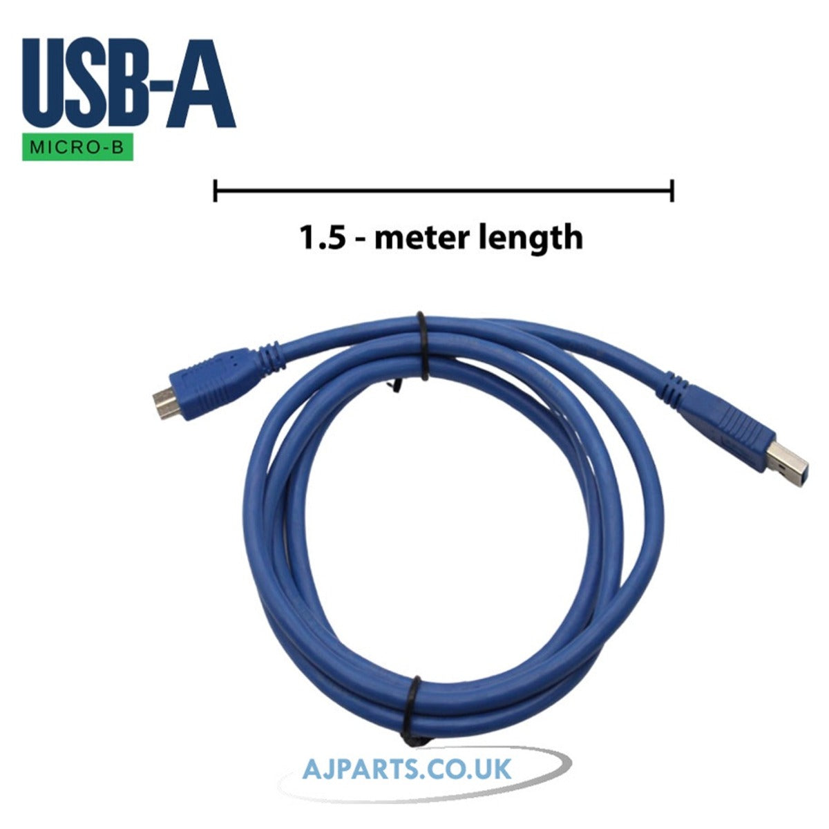 5 Gbps 1.5 Meter Micro B to USB A Hard Drive Cables, USB A to Micro B, External Hard Drive Replacement Cable Blue
