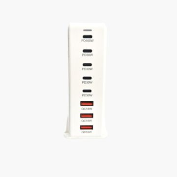 AJP 268W Desktop GAN Charger 8 Port USB Type-C PD Charging Station Fast Charger White