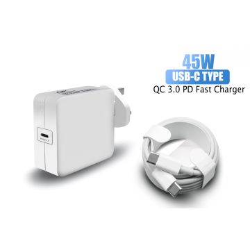 New AJP Brand 45W USB Type-C QC 3.0 PD Fast Charging Wall Charger Adapter white Tecra X40 E 107